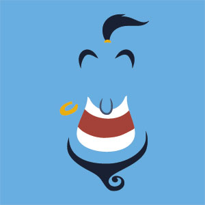 Disney Aladdin Genie Outline Art Wii (Includes 1 Controller) Skin
