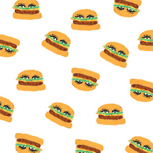 Bouffants and Broken Hearts Cute Burgers Fire TV Cube Skin