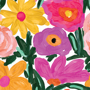 Bouffants and Broken Hearts Painterly Garden Galaxy Buds Plus Skin