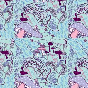 Disney Alice in Wonderland (animated) Mushrooms Print Pattern Apple AirPods 2 Skin