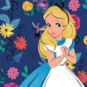 Disney Alice in Wonderland (animated) Floral Print Xbox 360 (Includes HDD) Skin