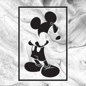 Disney Mickey Mouse Shape on Marble Galaxy Note 9 Skin