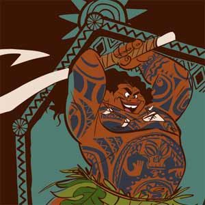 Disney Moana Maui Ready To Fight iPhone 14 Pro Max Clear Case