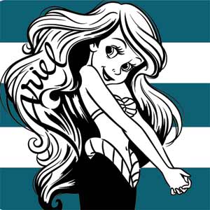 Disney The Little Mermaid Ariel Stripes Beats Solo 2 Wired Skin