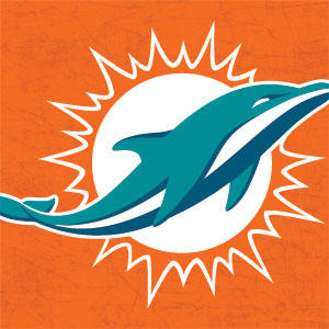 NFL Miami Dolphins Distressed- Orange Wii (Includes 1 Controller) Skin