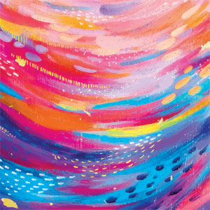 Etta Vee Rainbow Wave Brush Stroke Wii (Includes 1 Controller) Skin