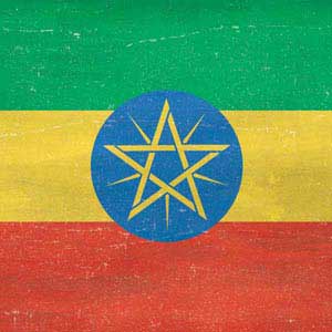 Ethiopia Flag Distressed PlayStation 4 Gold Wireless Headset Skin