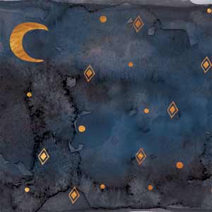 Moon and Stars PlayStation 4 Gold Wireless Headset Skin