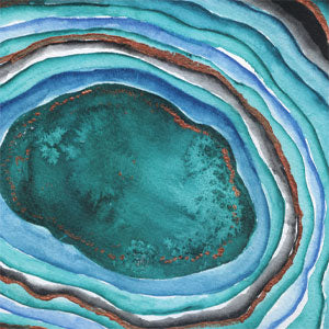 Turquoise Watercolor Geode Wii (Includes 1 Controller) Skin
