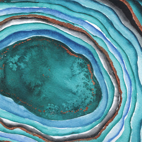 Turquoise Watercolor Geode iPhone XS Clear Case