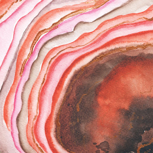 Orange Watercolor Geode iPhone XS Clear Case