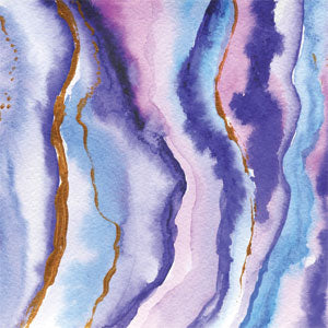 Blue Violet Watercolor Geode Wii (Includes 1 Controller) Skin