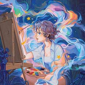 Rainbow Anime Artist Painter by Ivy Dolamore Wii Remote Controller Skin