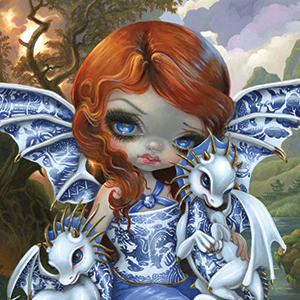 Fairy and Dragons with White and Blue Porcelain Wings by Jasmine Becket-Griffith PS4 Slim Skin
