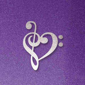 Purple Glitter Musical Heart PlayStation 4 Gold Wireless Headset Skin