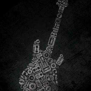 Guitar Pattern PlayStation 4 Gold Wireless Headset Skin