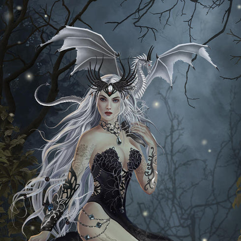 Gothic Queen with Silver Dragon by Nene Thomas AWS DeepRacer Skin
