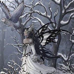 Fairy with Owl in Snow by Nene Thomas Wii (Includes 1 Controller) Skin