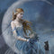 Fairy with Black Cat Sitting on Moon by Nene Thomas Wii (Includes 1 Controller) Skin