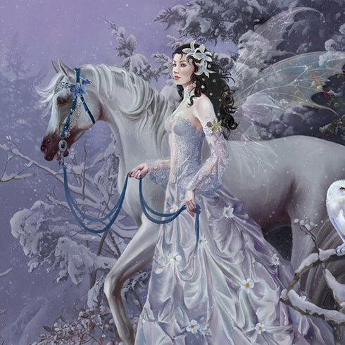 Fairy with Horse in Snow by Nene Thomas iPhone 8 Folio Case
