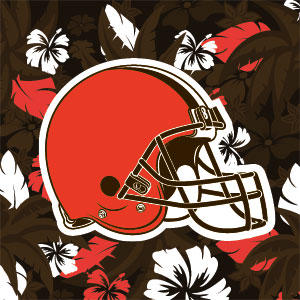 NFL Cleveland Browns Tropical Print Wii (Includes 1 Controller) Skin