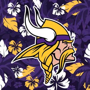 NFL Minnesota Vikings Tropical Print Xbox 360 Slim (2010) Skin