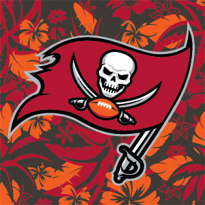 NFL Tampa Bay Buccaneers Tropical Print Wii (Includes 1 Controller) Skin