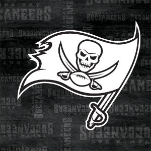 NFL Tampa Bay Buccaneers Black & White Xbox 360 Slim (2010) Skin