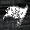 NFL Tampa Bay Buccaneers Black & White Xbox 360 Slim (2010) Skin