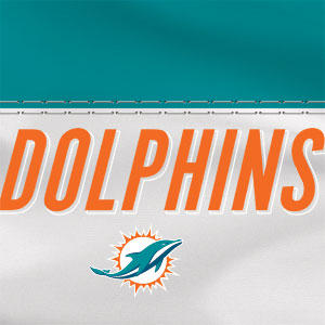 NFL Miami Dolphins White Striped Studio Wireless Skin