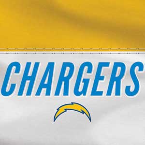 NFL Los Angeles Chargers White Striped Wii (Includes 1 Controller) Skin