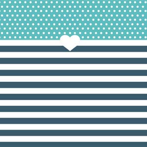 Polka Dots and Stripes Heart in Blue Xbox Adaptive Controller Skin