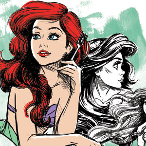 Disney Princess Ariel Sketch Art Xbox Adaptive Controller Skin