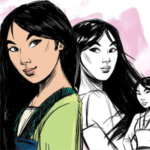 Disney Princess Mulan Sketch Wireless Charger Skin