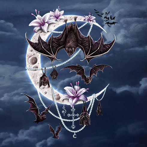 Gothic Moon with Bats and Flowers by Sarah Richter AWS DeepRacer Skin