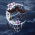 Gothic Moon with Bats and Flowers by Sarah Richter iPhone 13 Pro Folio Case
