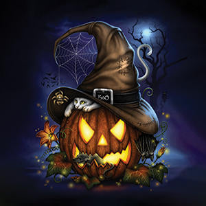 Halloween Cat and Jack O Lantern Pumpkin by Sarah Richter Xbox One X Bundle Skin