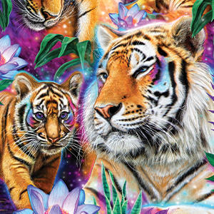 Daydream Galaxy Tigers by Sheena Pike Wii (Includes 1 Controller) Skin