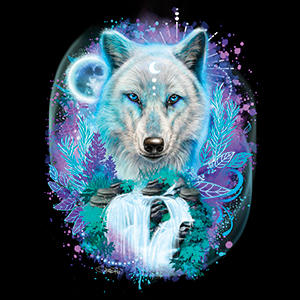 Night Wolf by Sheena Pike Wii (Includes 1 Controller) Skin