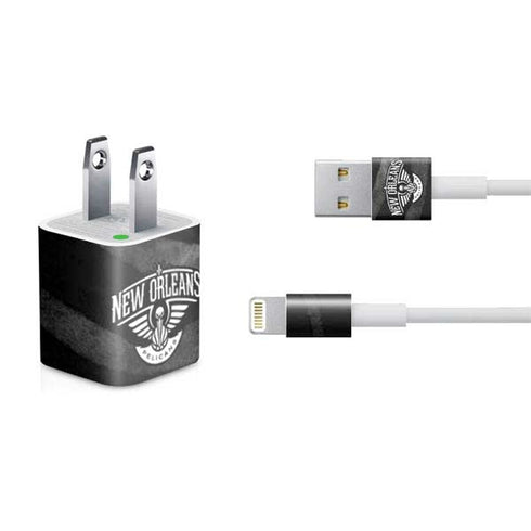 NBA New Orleans Pelicans Black Animal Print iPhone Charger (5W USB) Skin
