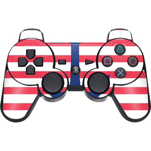 Nautical Stripes PS3 Dual Shock wireless controller Skin