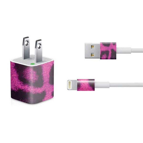 Pink Leopard Spots iPhone Charger (5W USB) Skin