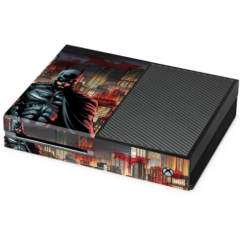 DC Comics Batman The Dark Knight Comic Art in Gotham City Xbox One Console Skin