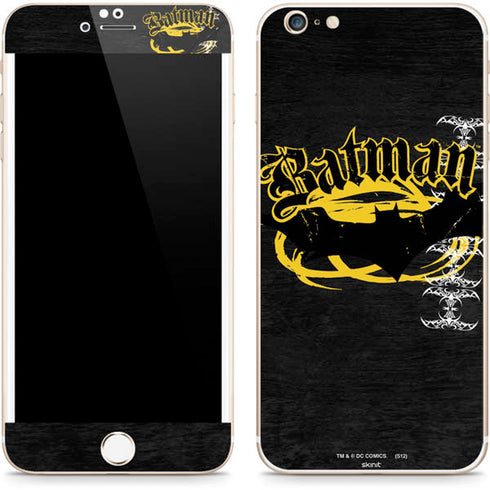 DC Comics Batman Dark Knight Logo Yellow & Black iPhone 6/6s Plus Skin