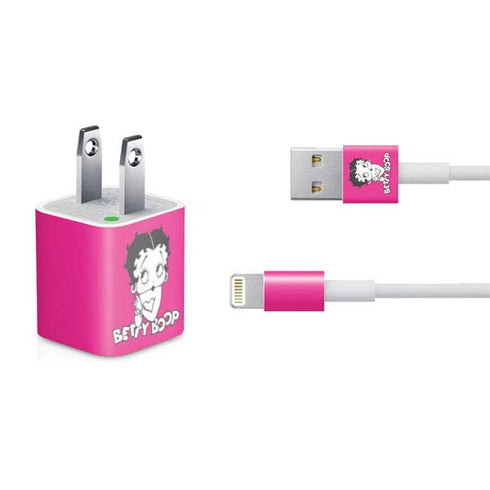 Betty Boop Pink Background iPhone Charger (5W USB) Skin