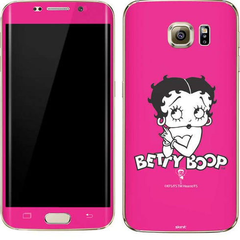 Betty Boop Pink Background Galaxy S7 Edge Skin