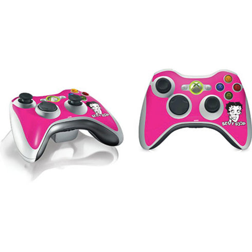 Betty Boop Pink Background Xbox 360 Wireless Controller Skin