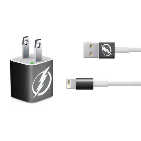 NHL Tampa Bay Lightning Black Background iPhone Charger (5W USB) Skin