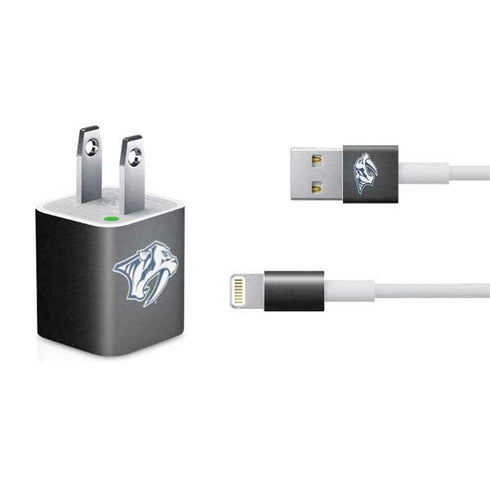 NHL Nashville Predators Black Background iPhone Charger (5W USB) Skin
