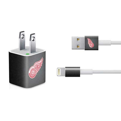 NHL Detroit Red Wings Black Background iPhone Charger (5W USB) Skin